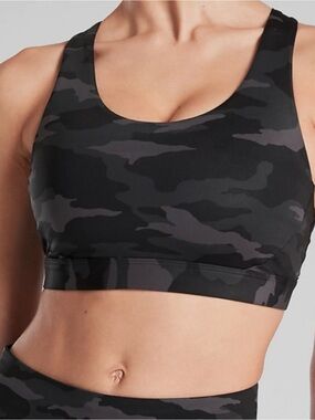Athleta | D-DD Ultimate Printed Bra Black Gray Camo size 1X NWT